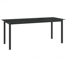 Garden Table Black Aluminum Large Durable Garden Table
