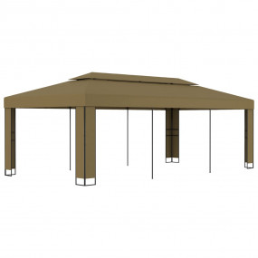 Gazebo Taupe 100% polyester, powder-coated steel 9.8x19...