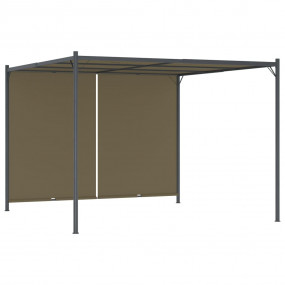 Pergola Taupe Powder-coated steel 9.8 x 9.8 ft Retracta...