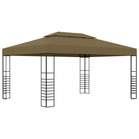 Gazebo Taupe Polyester, Steel Large Decorative Inlays G...