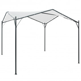 Gazebo White Oxford fabric, Steel 9.8 x 9.8 x 8.5 ft Co...