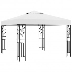 Gazebo White Steel, Polyester 9.8x9.8 ft Durable Gazebo