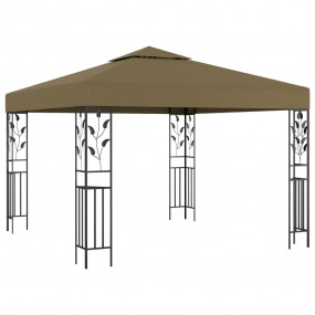 Gazebo Taupe Steel 9.8 x 9.8 feet UV-resistant material...