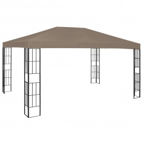 Gazebo Taupe Polyester canopy, steel frame Large Gazebo