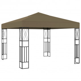 Gazebo Taupe Polyester fabric and steel 10x10 feet Dura...