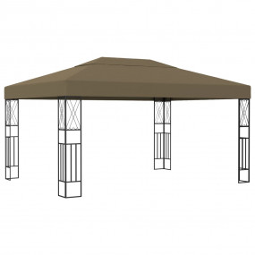 Gazebo Taupe Fabric (100% polyester), steel Large