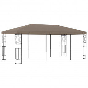 Gazebo Taupe Fabric (100% polyester), steel 19.7 x 9.8 ...