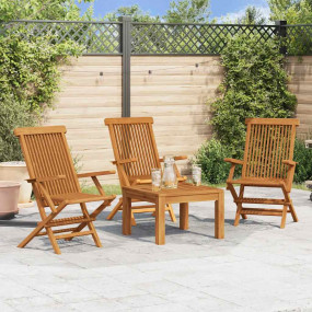 Garden Chair Set of 3 Teak Solid teak wood Medium Folda...