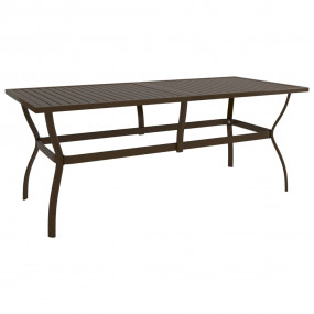 Garden Table Brown Powder-Coated Steel 74.8 x 31.5 x 28...