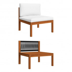 Middle Sofa Wooden and cream white Solid acacia wood, r...