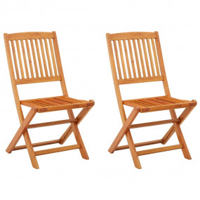 Garden Chair Set of 2 Natural wood Solid eucalyptus woo...