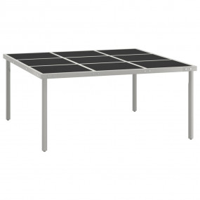 Dining Table Black and grey Glass Large Durable Dining ...
