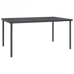 Outdoor Dining Table Anthracite Glass, powder-coated st...