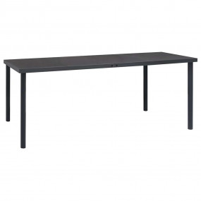 Outdoor Dining Table Anthracite Glass, Powder-Coated St...