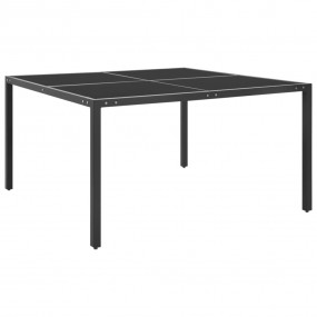 Garden Table Anthracite and Grey Steel, tempered glass ...