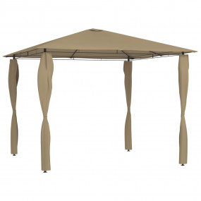Gazebo Taupe Fabric, steel 10x10ft UV-resistant materia...