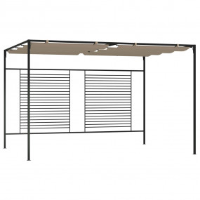 Gazebo Taupe Polyester 9.8x13.1ft Retractable Gazebo