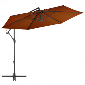 Cantilever Garden Parasol Terracotta Polyester, Metal L...