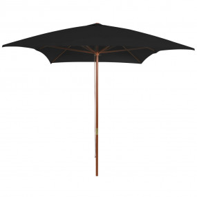 Garden Umbrella Black Polyester cover, Bamboo pole, Har...
