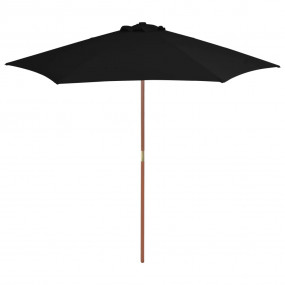 Garden Parasol Black Laminated bamboo, hardwood, polyes...