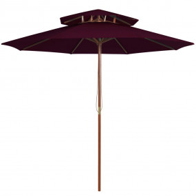 Garden Parasol Bordeaux Red Polyester Large Tiltable