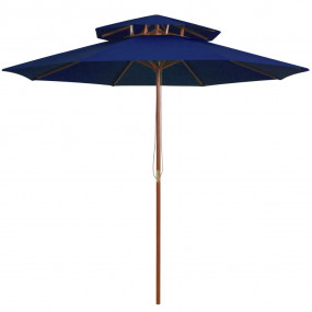 Garden Parasol Blue Polyester Fabric, Laminated Bamboo,...