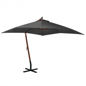 Hanging Garden Parasol Anthracite Solid fir wood, bambo...