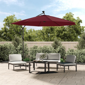 Cantilever Garden Parasol Wine Red Polyester Large