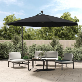 Cantilever Garden Parasol Black Fabric, metal Large Til...