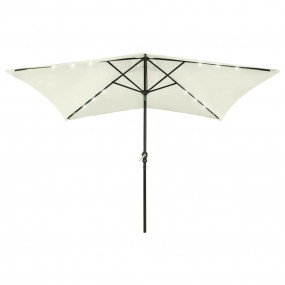 Garden Parasol Sand Polyester, Powder-Coated Steel 6.6x...