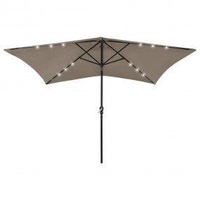 Garden Parasol Taupe Polyester and Powder-Coated Steel ...