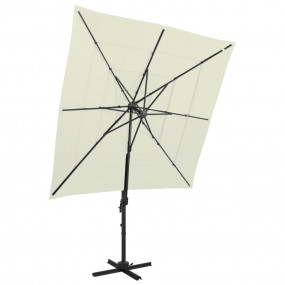 Garden Parasol Sand Polyester 4-Tier Foldable Garden Pa...