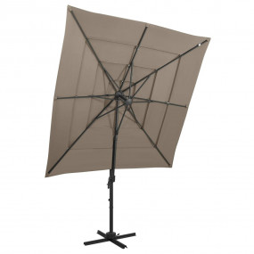 Garden Parasol Taupe Polyester, Powder-coated Aluminum ...