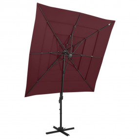 Garden Parasol Bordeaux Red Polyester Large Foldable