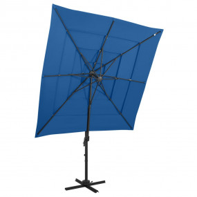 Garden Parasol Azure Blue Polyester 98.4x98.4 in