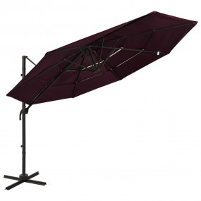Garden Parasol Bordeaux Red Polyester 3x3 feet Collapsi...