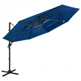 Parasol Azure Blue Polyester 9.8 x 9.8 ft Tiltable