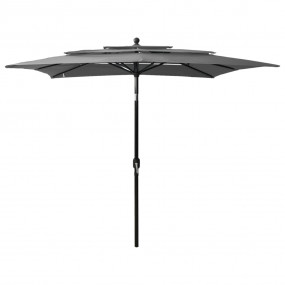 Parasol Anthracite UV protective polyester 8.2ft x 8.2f...