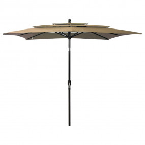 Parasol Taupe Polyester, powder-coated aluminum 8.2x8.2...