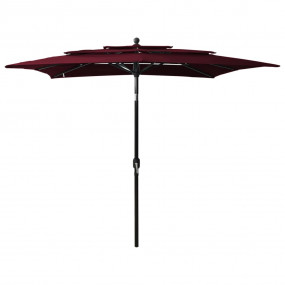 Parasol Bordeaux Red Polyester Large Collapsible Sunsha...