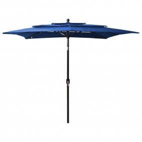 Parasol Azure Blue Polyester 8.2ft x 8.2ft x 8.5ft Fold...