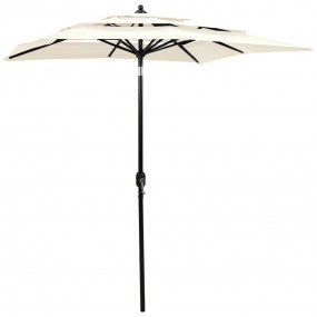 Parasol Sand Polyester 6.6ft x 6.6ft Collapsible Garden...