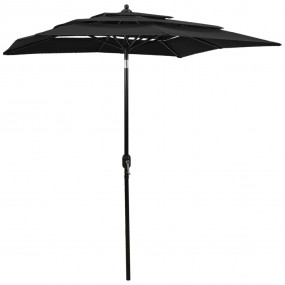 Parasol Black Polyester 6.6 x 6.6 ft Foldable Parasol S...