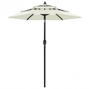 Parasol Sand Powder-Coated Aluminum, UV-Protected Polye...