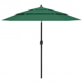 Parasol Green Polyester Large Height-Adjustable Garden ...