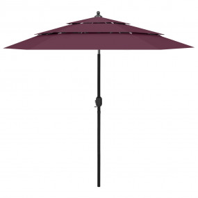 Parasol Bordeaux Red Polyester Medium Foldable Parasol