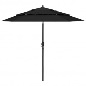 Parasol Black Polyester 8.2 ft diameter Foldable Paraso...