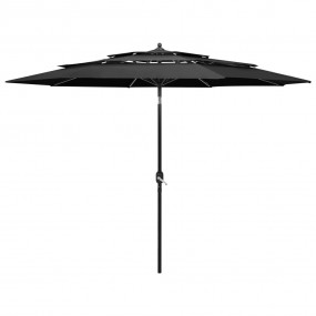 Parasol Gray Polyester 9.8 ft diameter Collapsible Para...