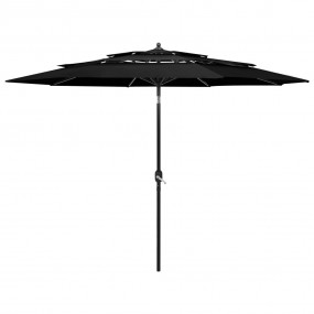 Parasol Black Polyester, powder-coated aluminum 10 ft c...