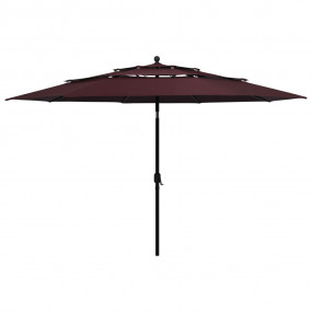Parasol Bordeaux red Polyester, Powder-Coated Aluminum ...